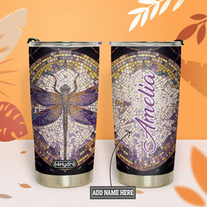 Dragonfly Colorful Stained Glass HTRZ07092492XI Stainless Steel Tumbler