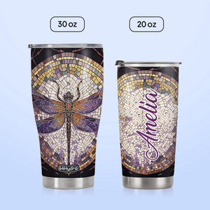Dragonfly Colorful Stained Glass HTRZ07092492XI Stainless Steel Tumbler