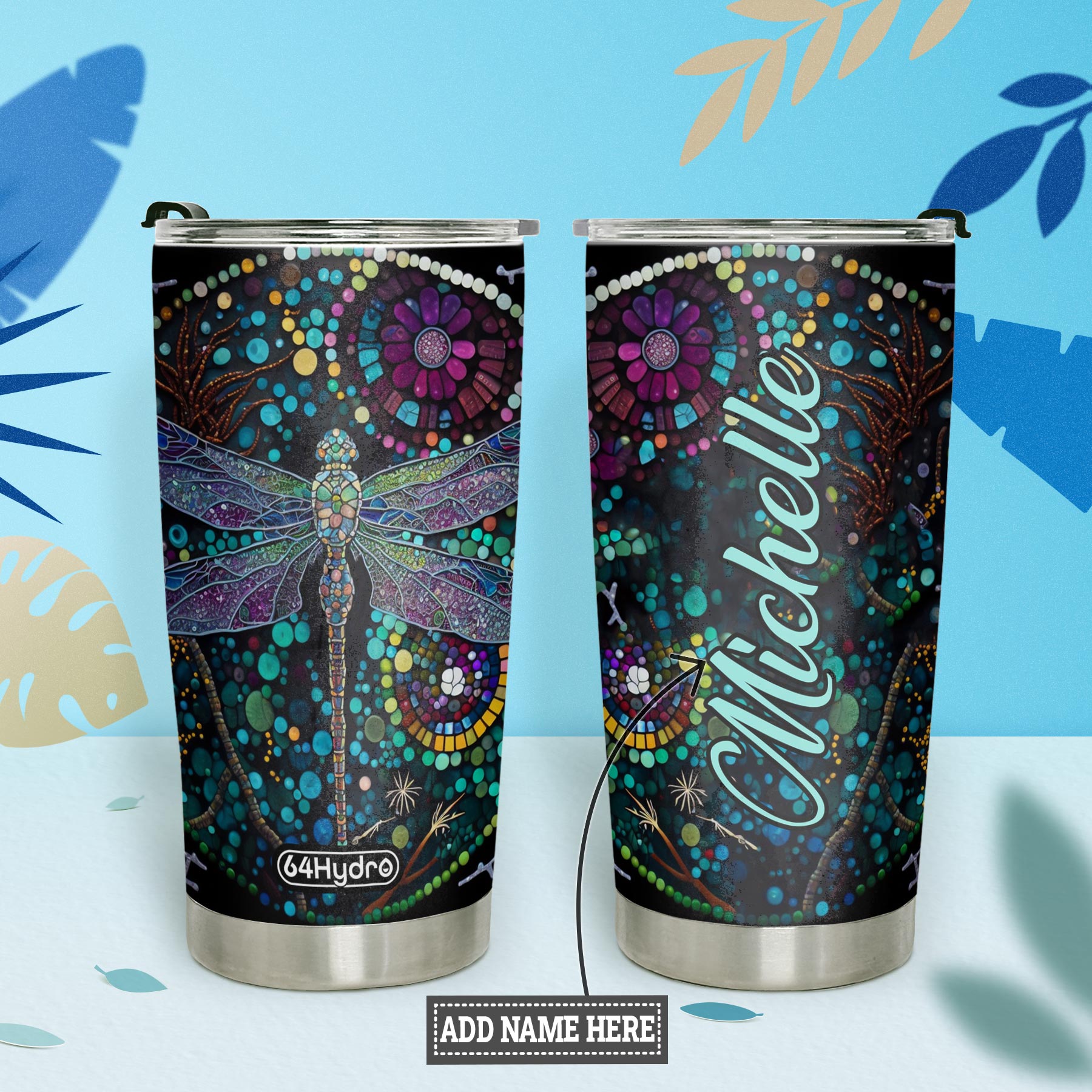 Dragonfly Colorful HTRZ07092107XP Stainless Steel Tumbler