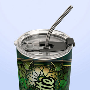 Dragonfly Emerald Crystal Mosaic HTRZ07099066JA Stainless Steel Tumbler