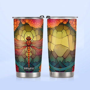Dragonfly Hyacinth Crystal Mosaic HTRZ07097280EC Stainless Steel Tumbler
