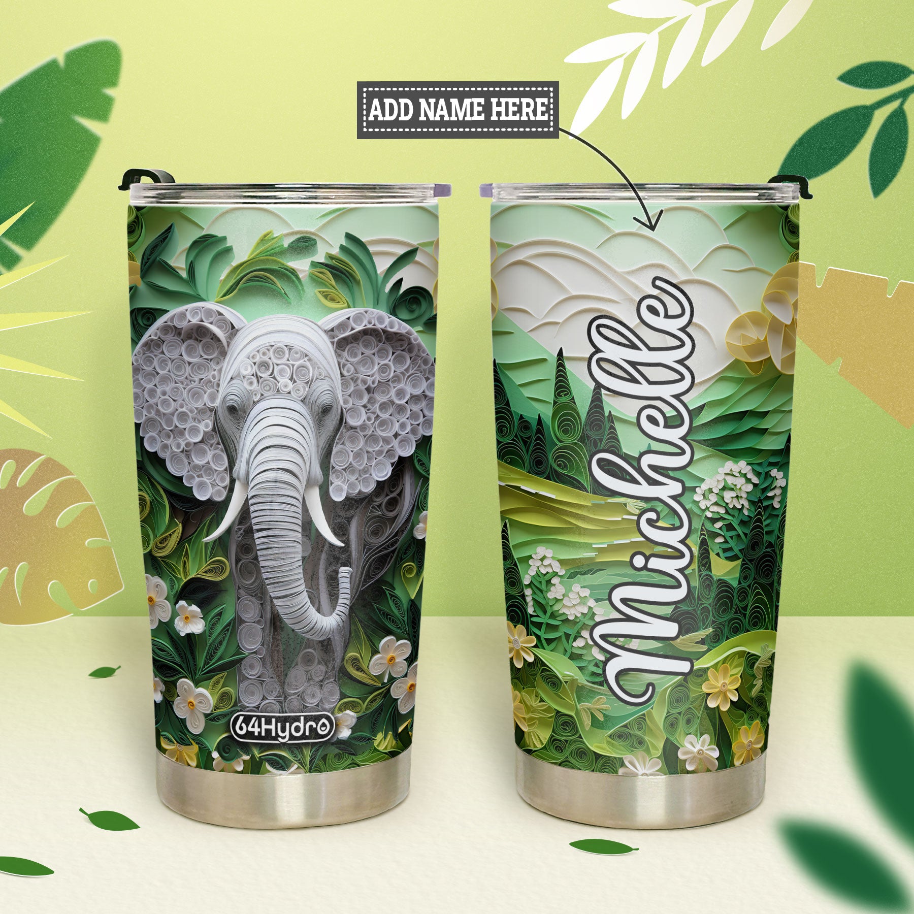 Elephant Paper Quiling HHAY070723341 Stainless Steel Tumbler