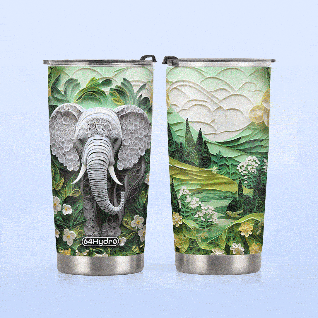 Elephant Paper Quiling HHAY070723341 Stainless Steel Tumbler