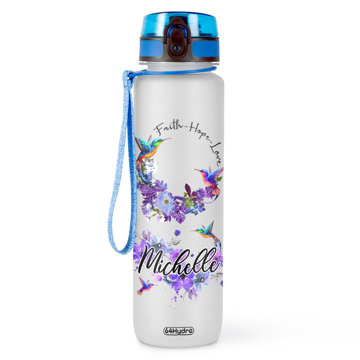 Faith Hope Love Hummingbird HHRZ09089370MN Water Tracker Bottle