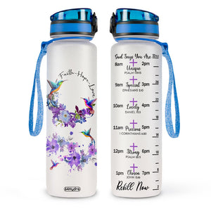 Faith Hope Love Hummingbird HHRZ09089370MN Water Tracker Bottle