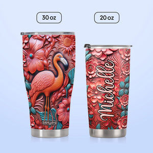 Flamingo Leather Carving HHAY070723984 Stainless Steel Tumbler