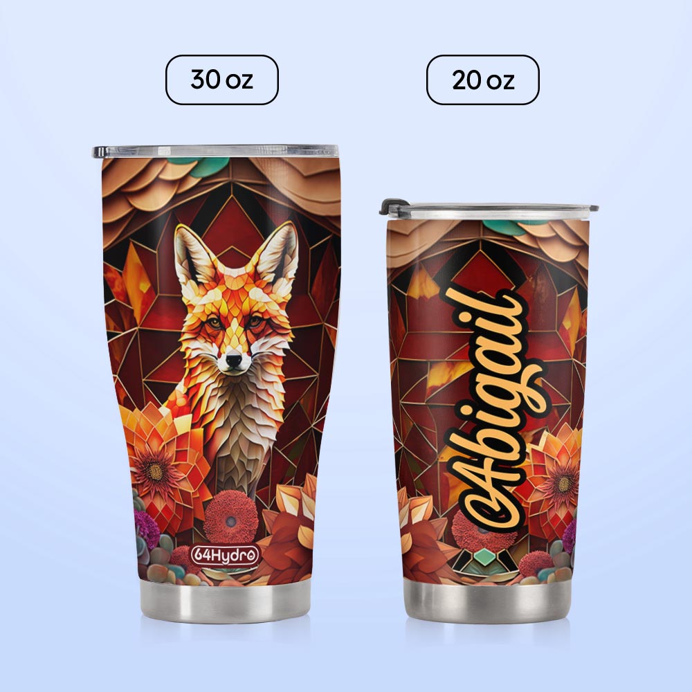 Fox Carnelian Crystal Mosaic HTRZ14097329ZD Stainless Steel Tumbler