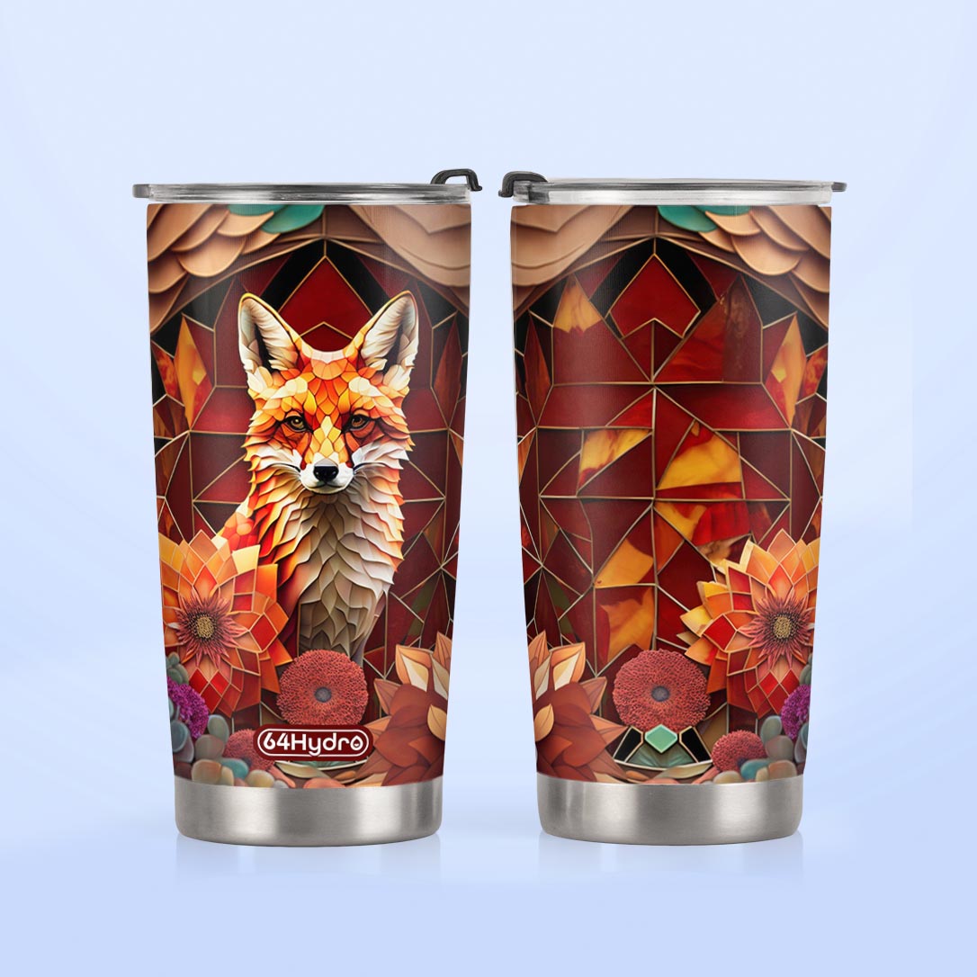 Fox Carnelian Crystal Mosaic HTRZ14097329ZD Stainless Steel Tumbler