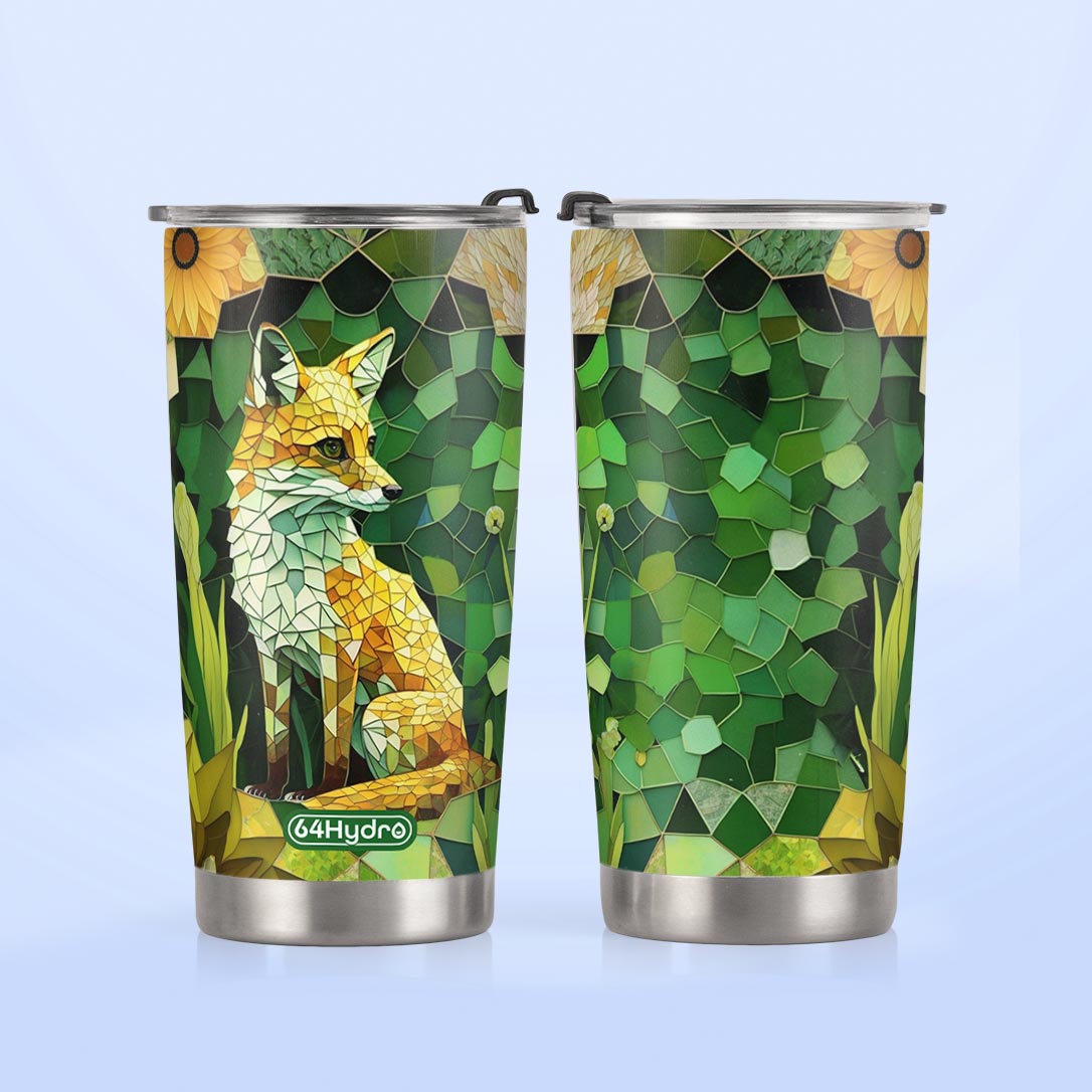 Fox Chrysolite Crystal Mosaic HTRZ14092666ZD Stainless Steel Tumbler