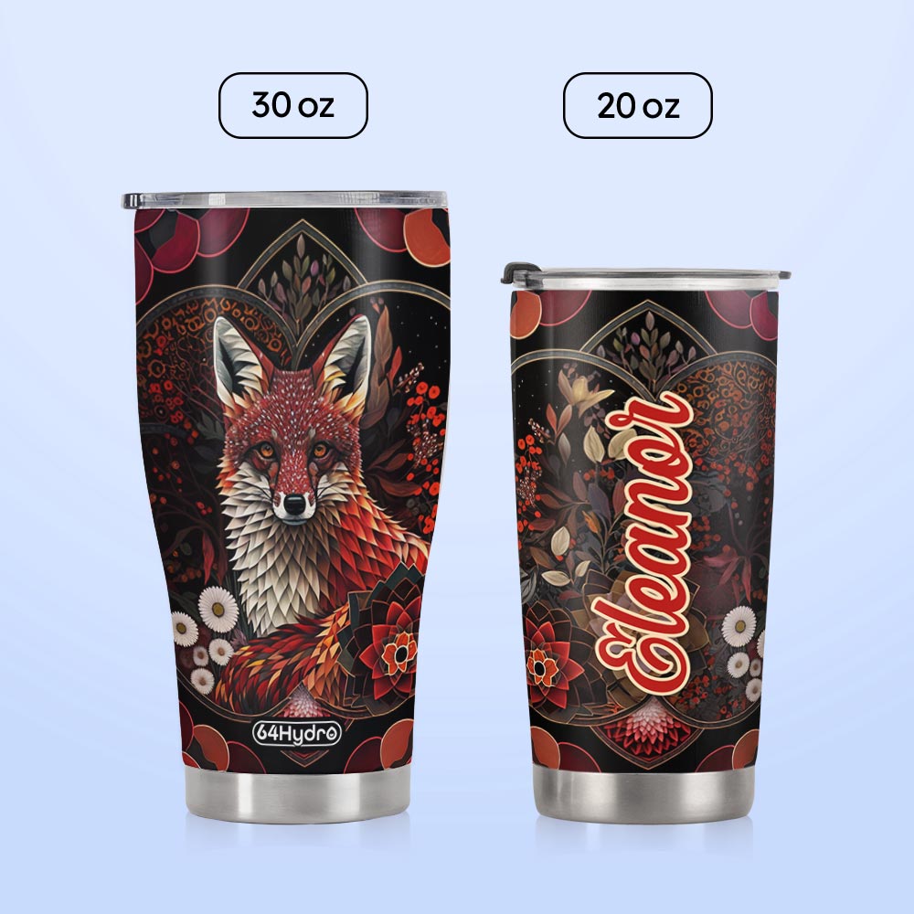 Fox Garnet Crystal Mosaic HTRZ14092070OQ Stainless Steel Tumbler