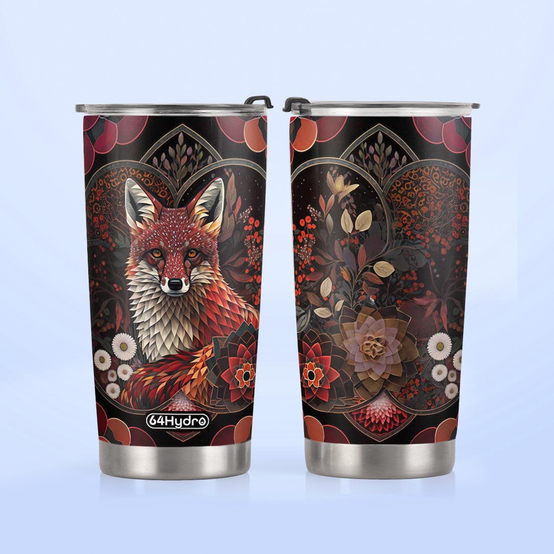 Fox Garnet Crystal Mosaic HTRZ14092070OQ Stainless Steel Tumbler