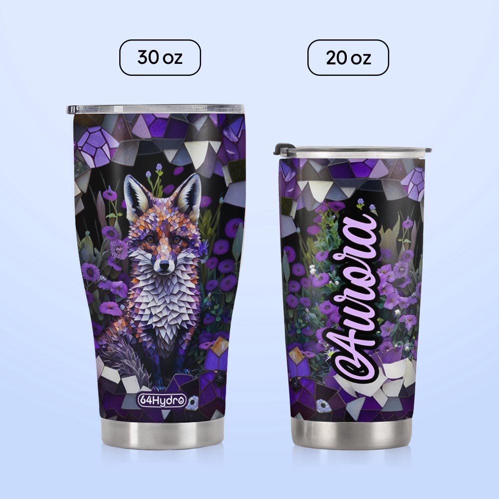 Fox Violet Crystal Mosaic HTRZ14093861TT Stainless Steel Tumbler