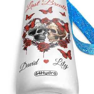 From Our First Kiss Till Our Last Breath Skull Couple HTRZ10088389RM Water Tracker Bottle