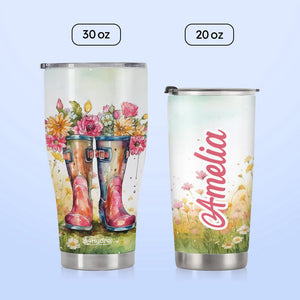 Gardening Boots Floral HTRZ25092869AK Stainless Steel Tumbler