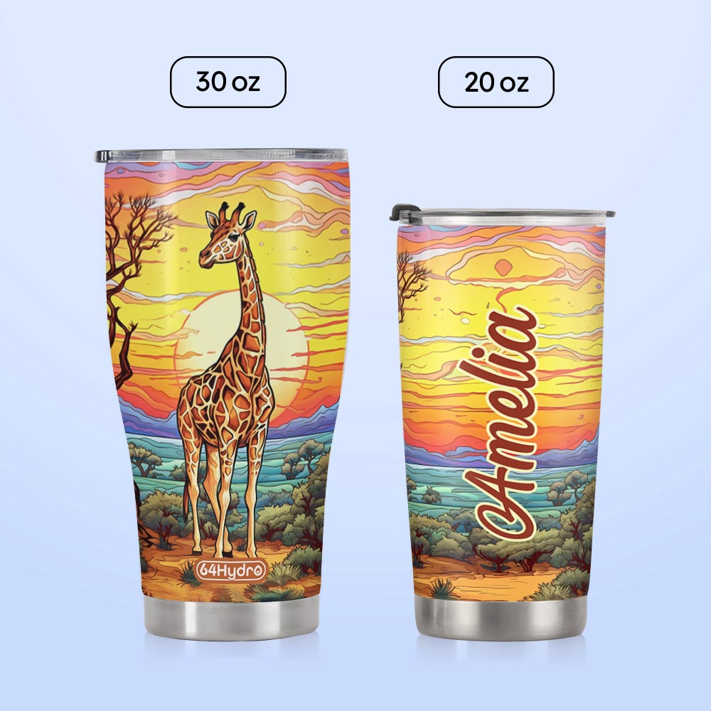 Giraffe Colorful Sunset HTRZ14095526MU Stainless Steel Tumbler