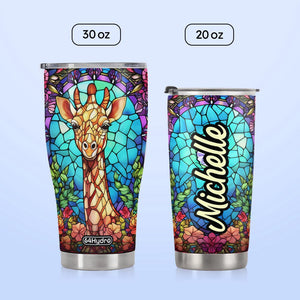 Giraffe Stained Glass Style HTRZ14090370VI Stainless Steel Tumbler