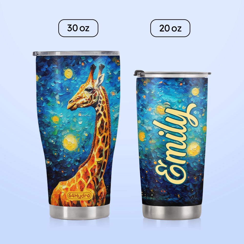 Giraffe Starry Night HTRZ14093723KM Stainless Steel Tumbler