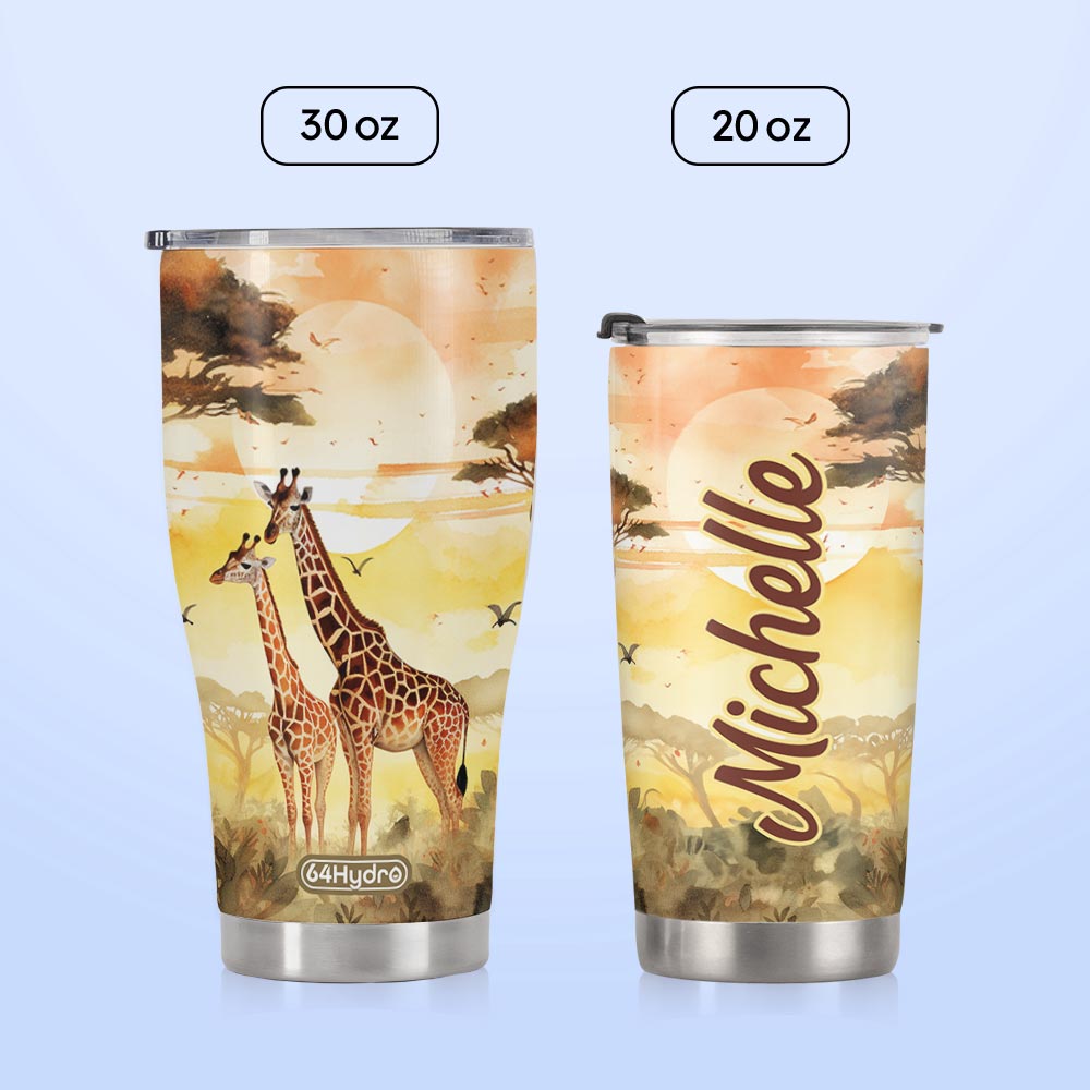 Giraffe Sunset Savanna HTRZ14091270HC Stainless Steel Tumbler