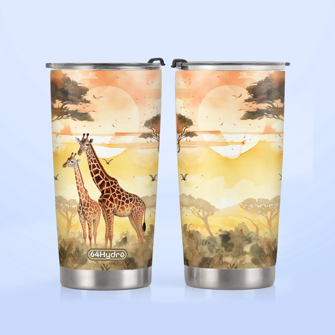 Giraffe Sunset Savanna HTRZ14091270HC Stainless Steel Tumbler