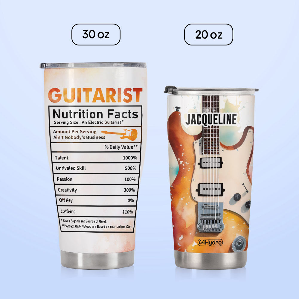 Guitarist Nutrition Facts Electric Guitar DNRZ230623601 Stainless Steel Tumbler