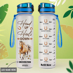 Horse Head Up Heels Down HTRZ15082585WB Water Tracker Bottle