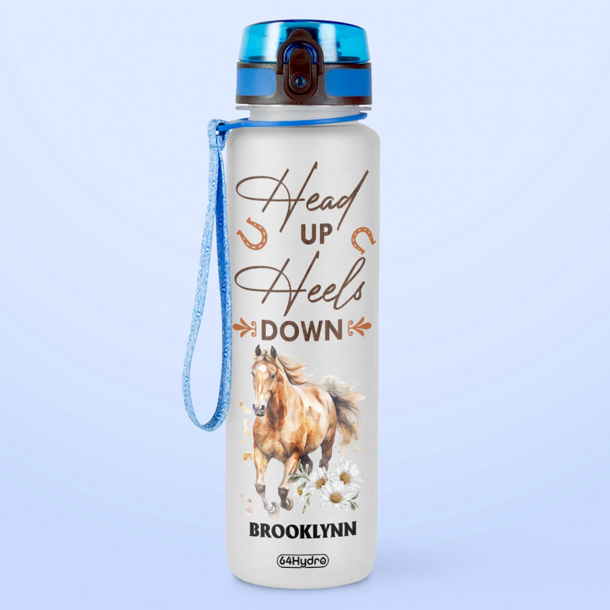 Horse Head Up Heels Down HTRZ15082585WB Water Tracker Bottle