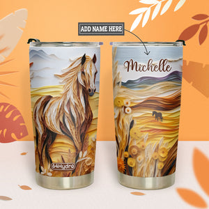 Horse Paper Quiling HHAY060723527 Stainless Steel Tumbler