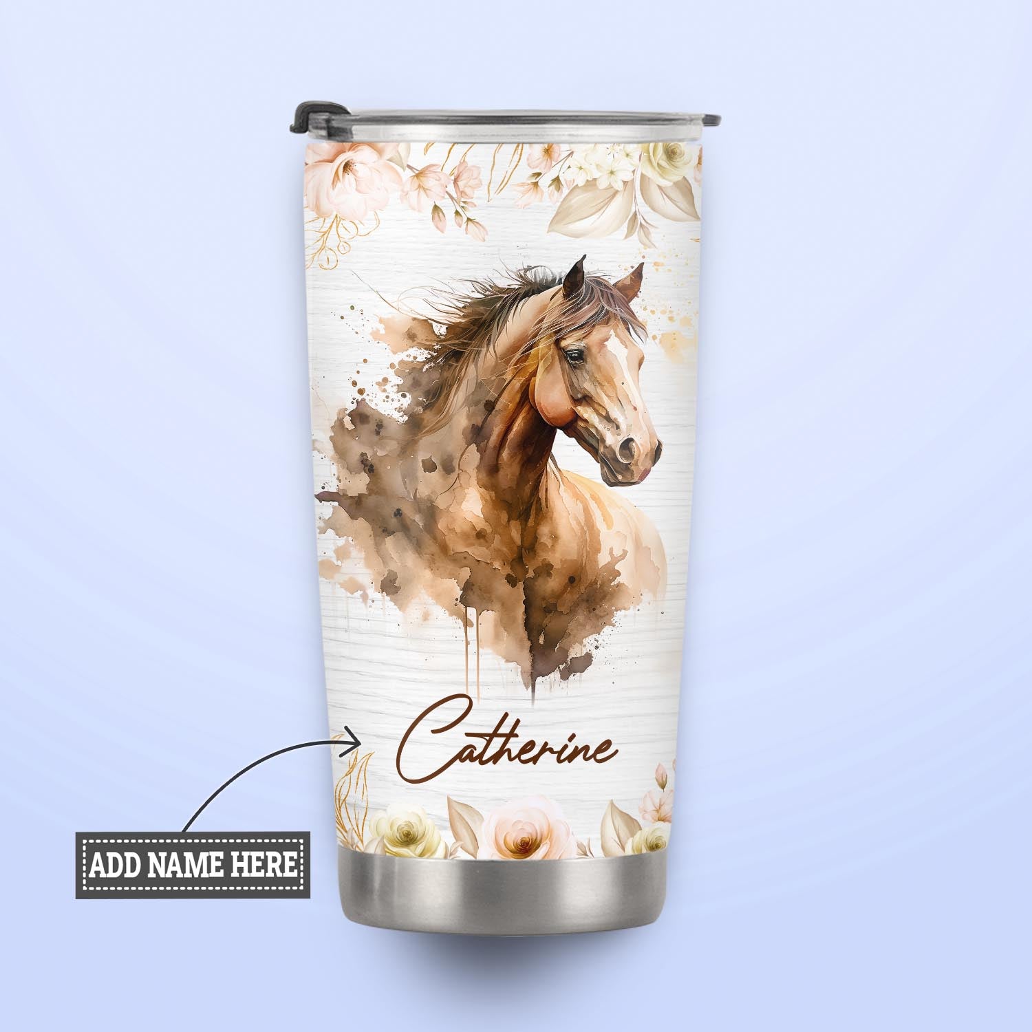 Horse Ride More Worry Less NNRZ220623006 Stainless Steel Tumbler