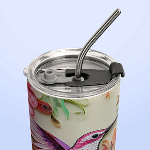 Hummingbird Flowers Paper Quiling HHAY060723187 Stainless Steel Tumbler