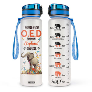 I Suffer From Oed Obsessive Elephant Disorder HTRZ10086074YX Water Tracker Bottle