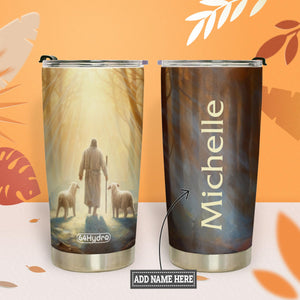 Jesus Walking On The Forest With Lambs HTRZ31081929RF Stainless Steel Tumbler