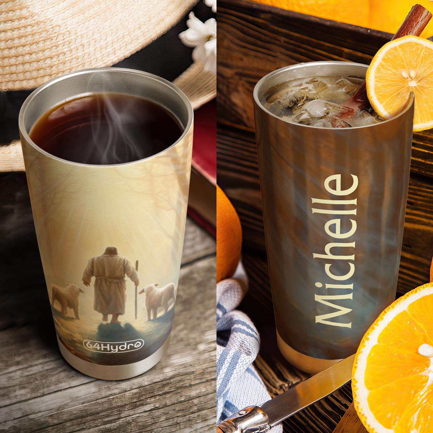Jesus Walking On The Forest With Lambs HTRZ31081929RF Stainless Steel Tumbler