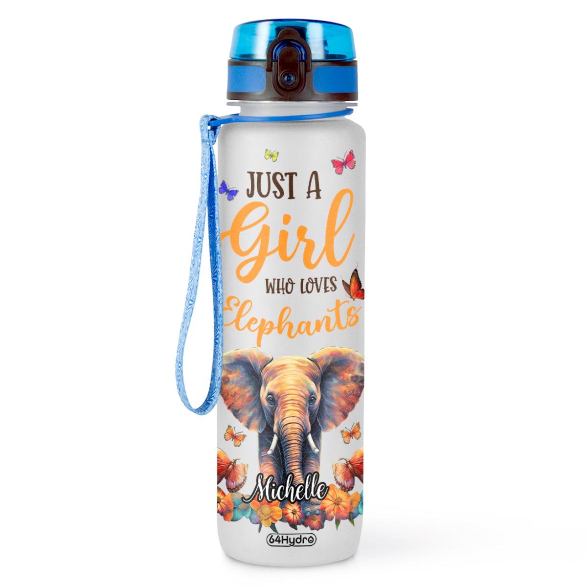 Just A Girl Who Loves Elephants HTRZ10082434TH Water Tracker Bottle