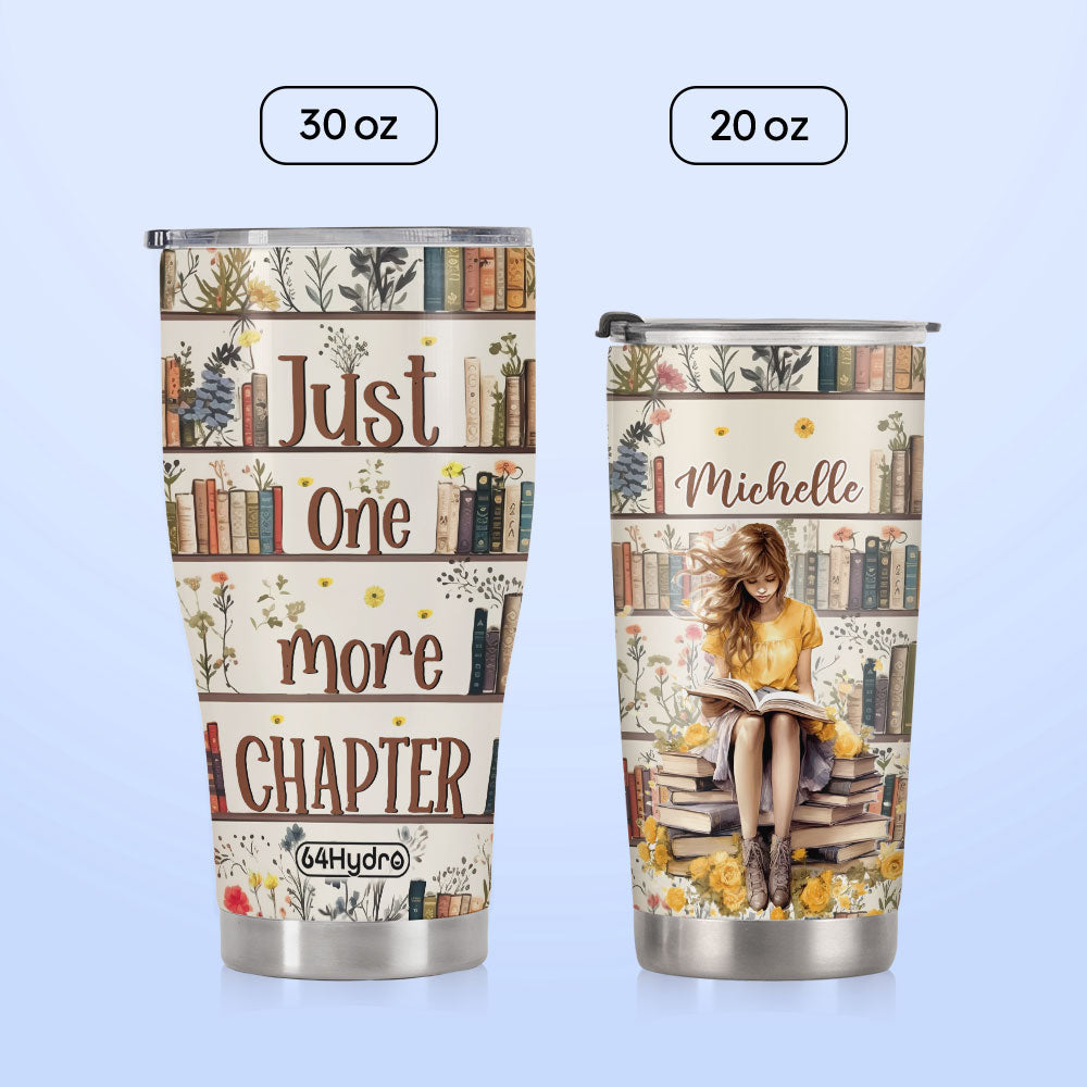 Just One More Chapter Girl With Books HHLZ270623407 Stainless Steel Tumbler