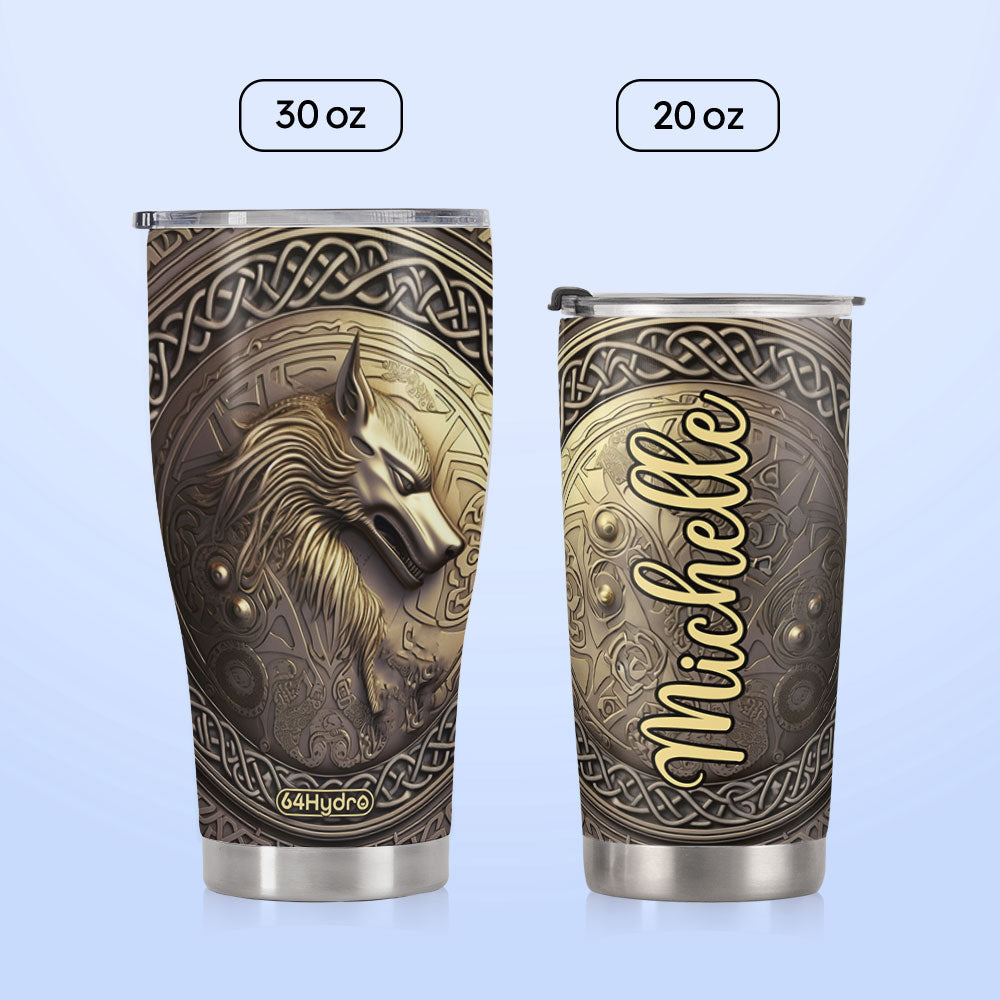 Knotwork Fenrir Golden Metallic HHAY070723534 Stainless Steel Tumbler