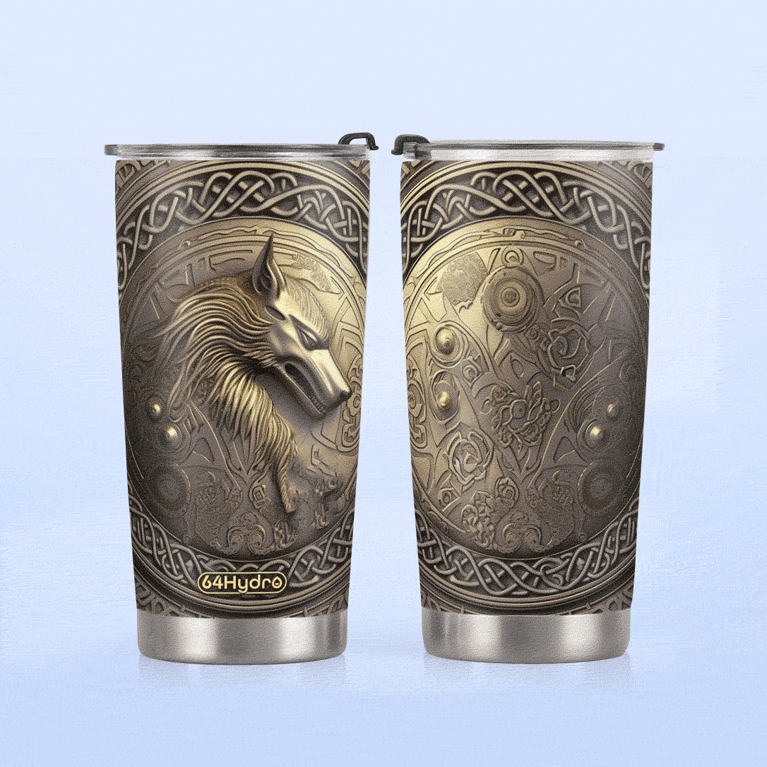 Knotwork Fenrir Golden Metallic HHAY070723534 Stainless Steel Tumbler