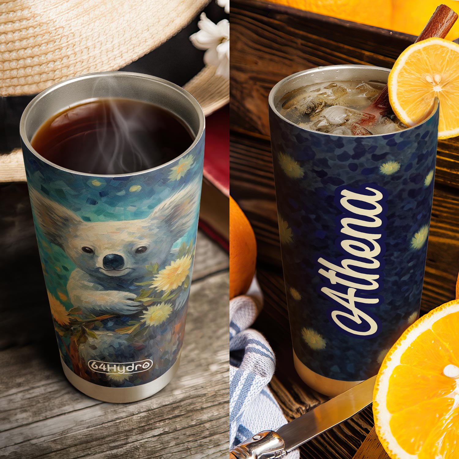 Koala Flower Star Night HTRZ18095472QK Stainless Steel Tumbler