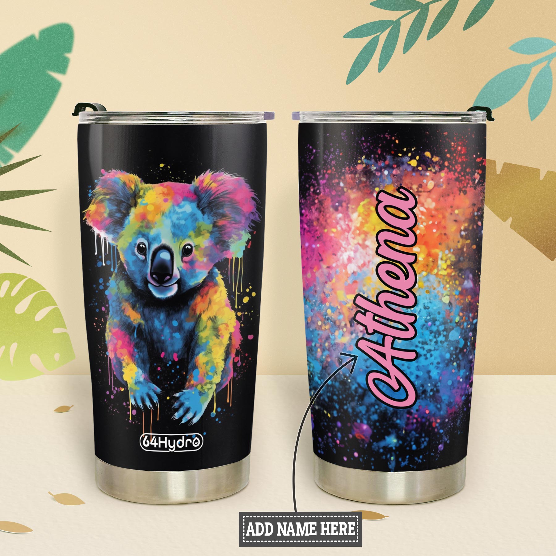 Koala Rainbow Color Style HTRZ18091245EP Stainless Steel Tumbler