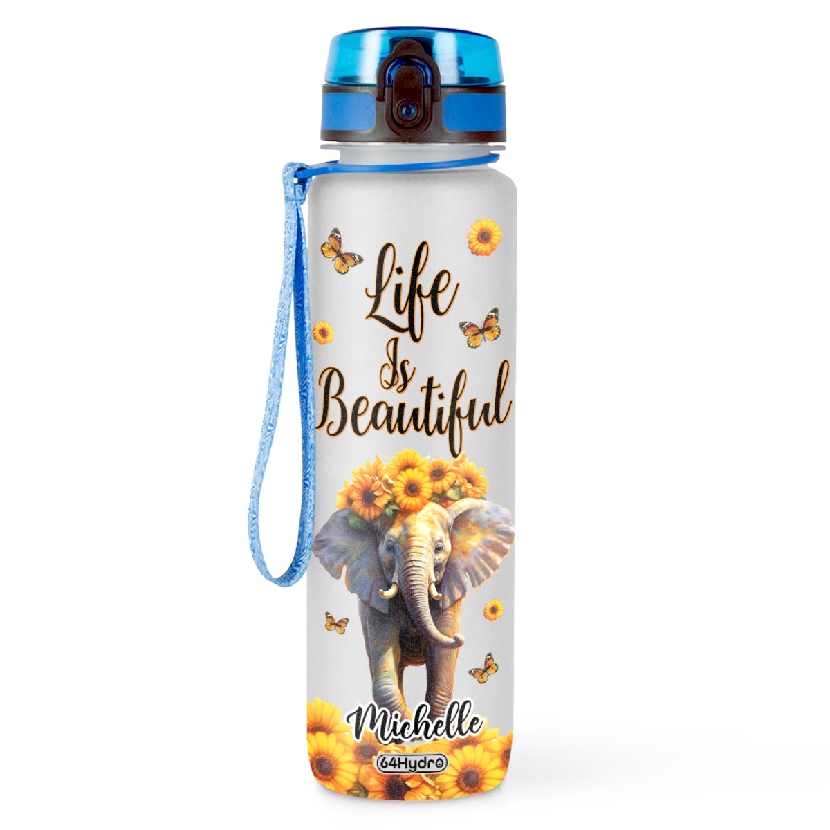 Life Is Beautiful Lovely Elephant HTRZ10089116ML Water Tracker Bottle