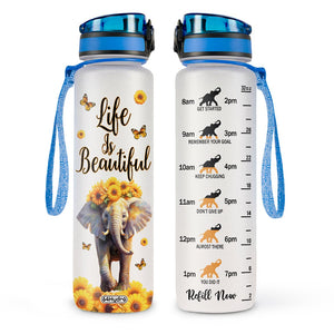 Life Is Beautiful Lovely Elephant HTRZ10089116ML Water Tracker Bottle