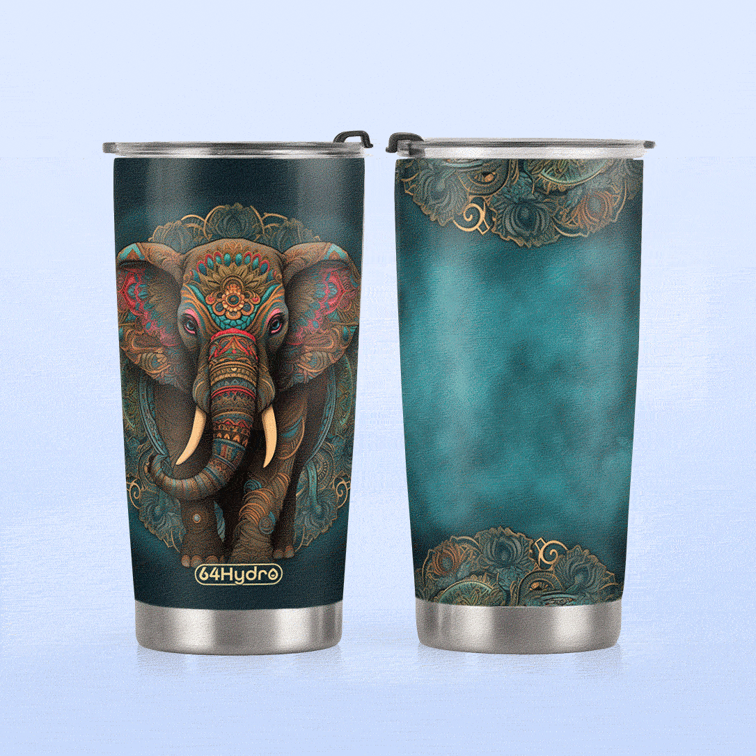 Mandala Tribal Elephant HHAY060723489 Stainless Steel Tumbler