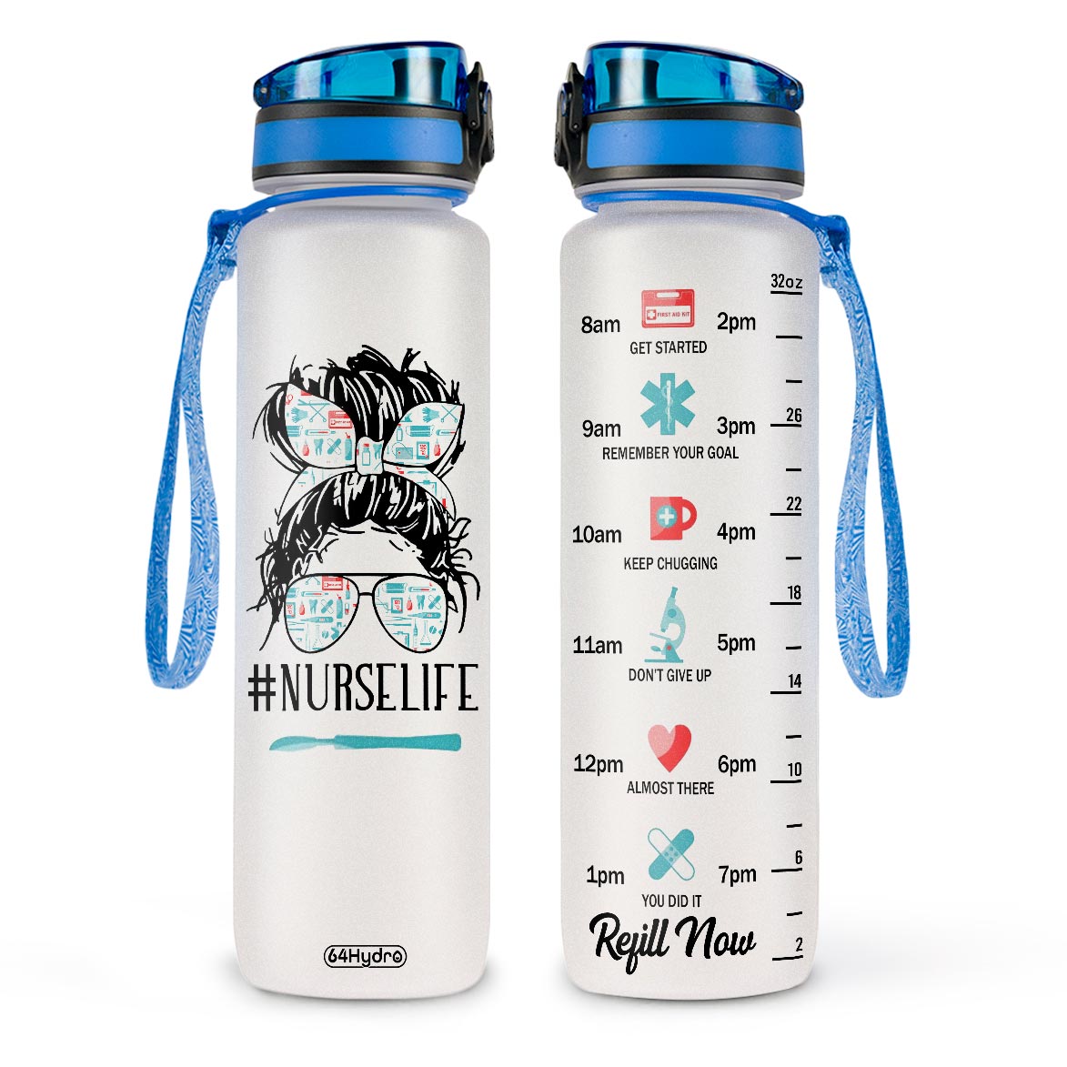 Personalized Nurse Water Tracker Bottle - Gift Idea For Nurse - You're Not Strong Enough To Withstand The Storm