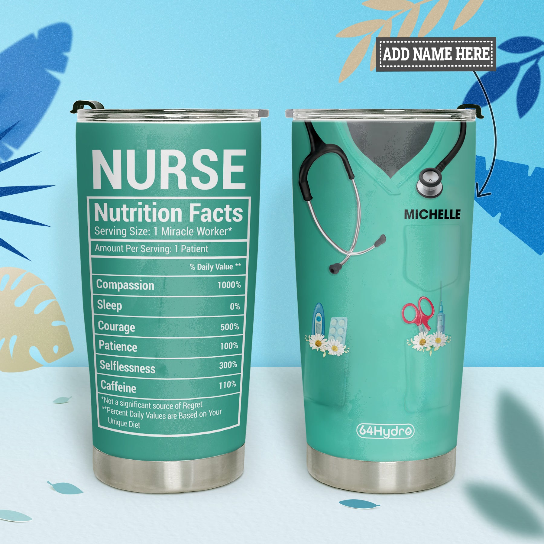 Nurse Nutrition Facts Uniform DNRZ220623683 Stainless Steel Tumbler