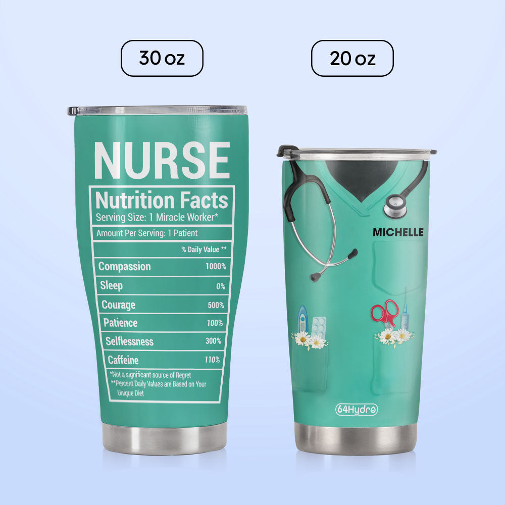 Nurse Nutrition Facts Uniform DNRZ220623683 Stainless Steel Tumbler