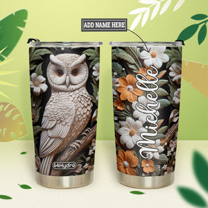 Owl Plaster Carving HHAY100723397 Stainless Steel Tumbler