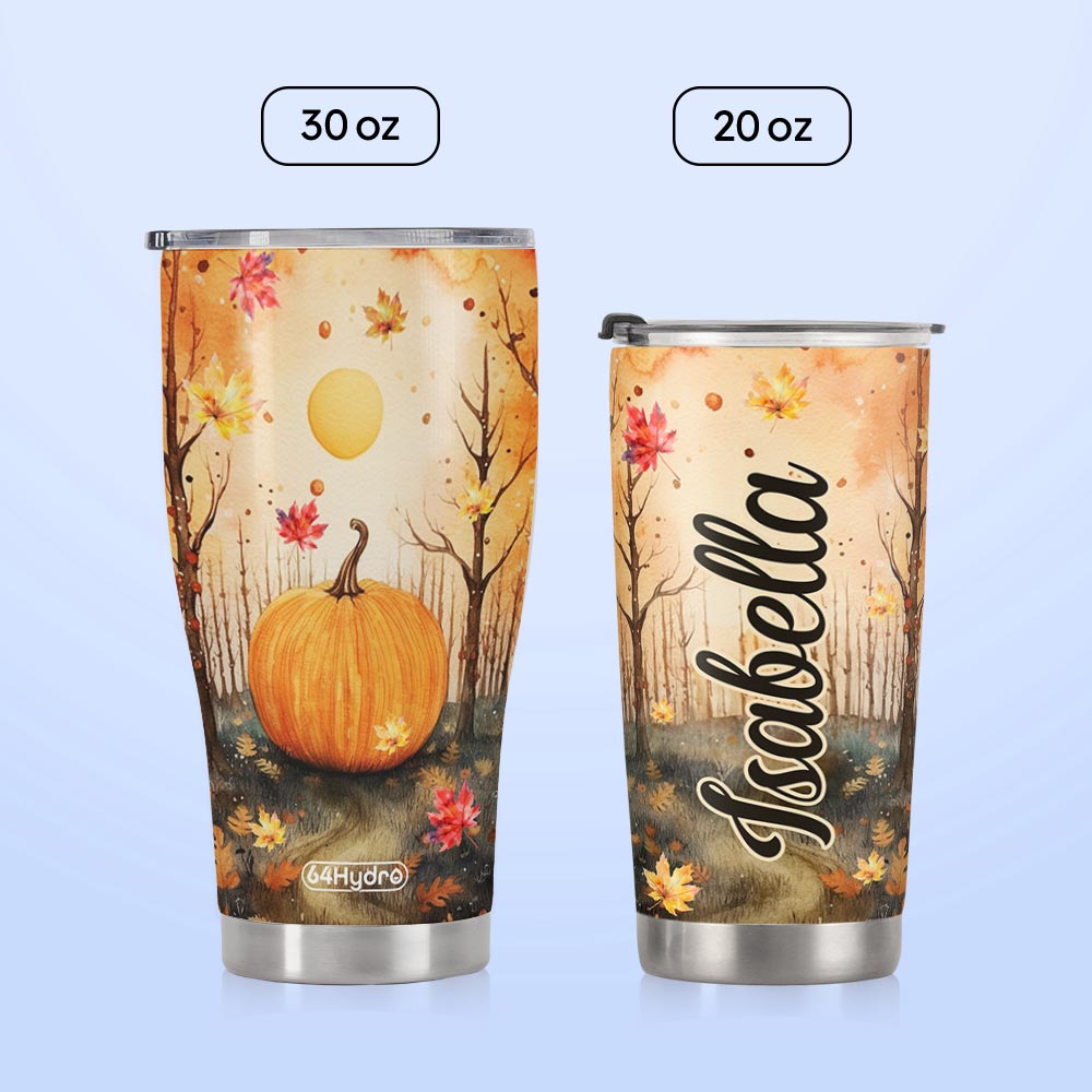 Pumpkin Autumn Leaves HTRZ31080197JR Stainless Steel Tumbler