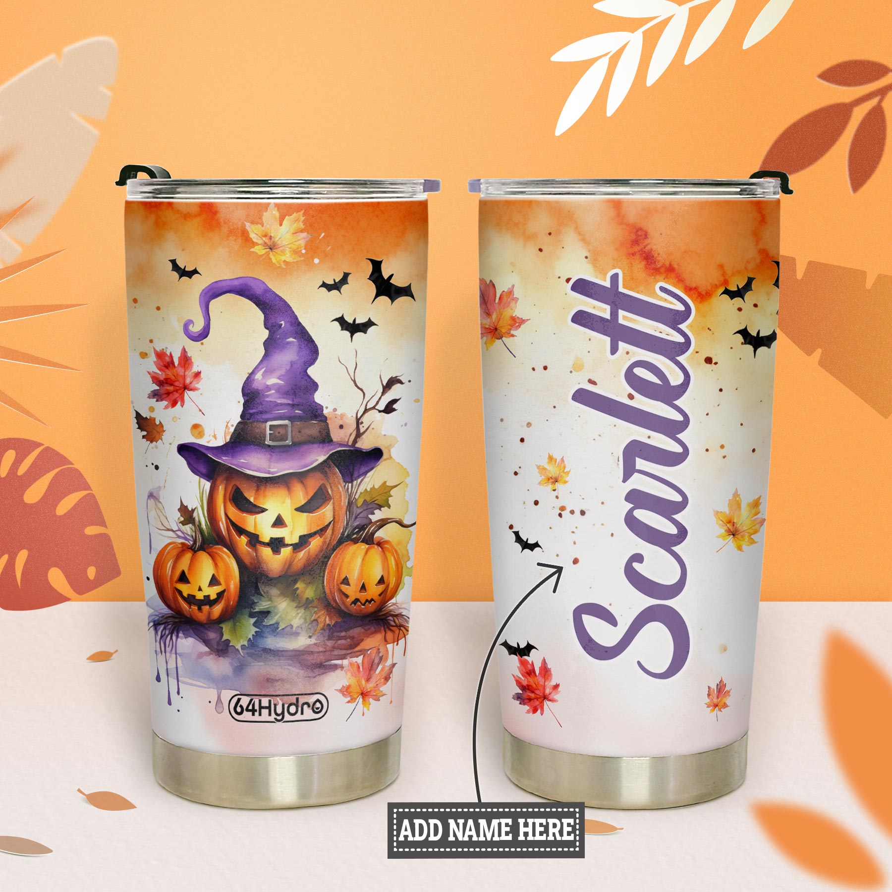 Pumpkin Halloween Autumn HTRZ28089703QM Stainless Steel Tumbler