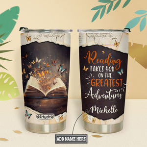 Reading Takes You On The Greatest Adventures HHLZ270623481 Stainless Steel Tumbler