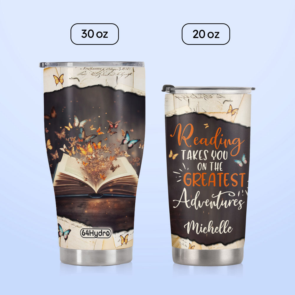 Reading Takes You On The Greatest Adventures HHLZ270623481 Stainless Steel Tumbler