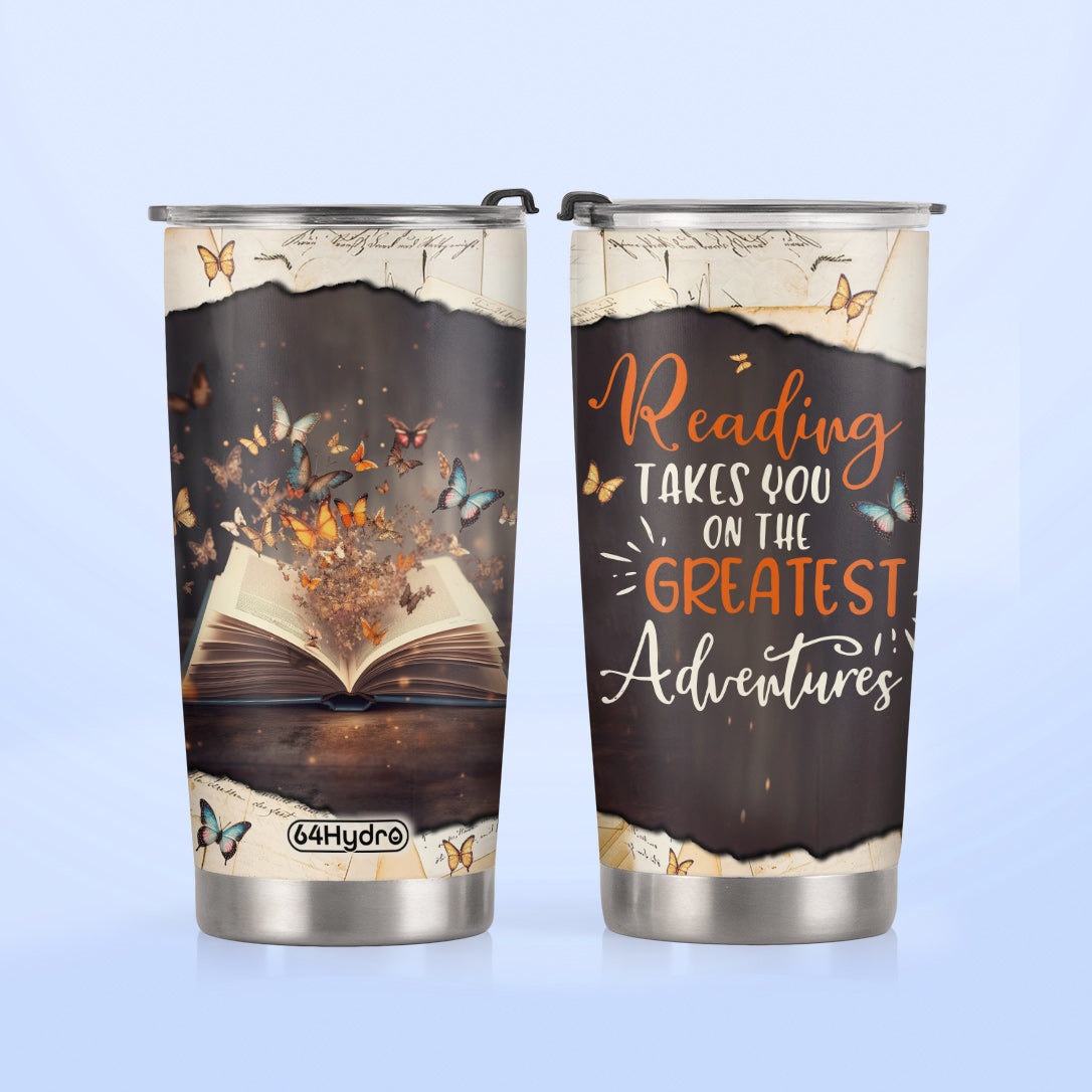 Reading Takes You On The Greatest Adventures HHLZ270623481 Stainless Steel Tumbler